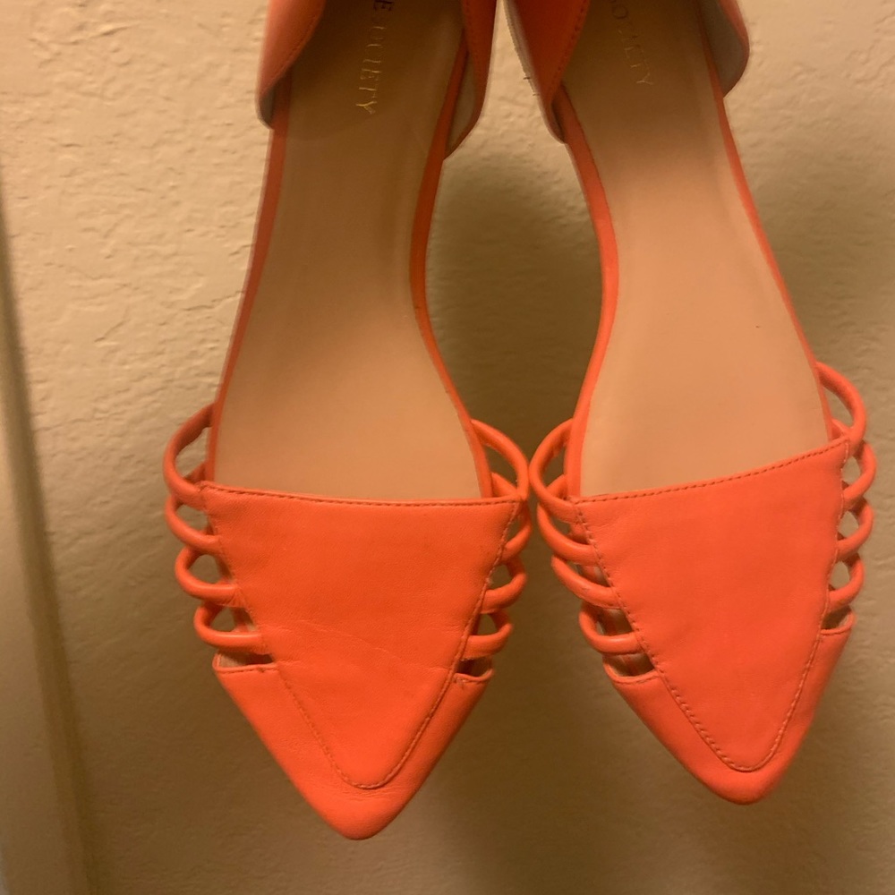 Coral ballerina flats